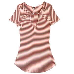 Free People Striped Short Sleeve Tee